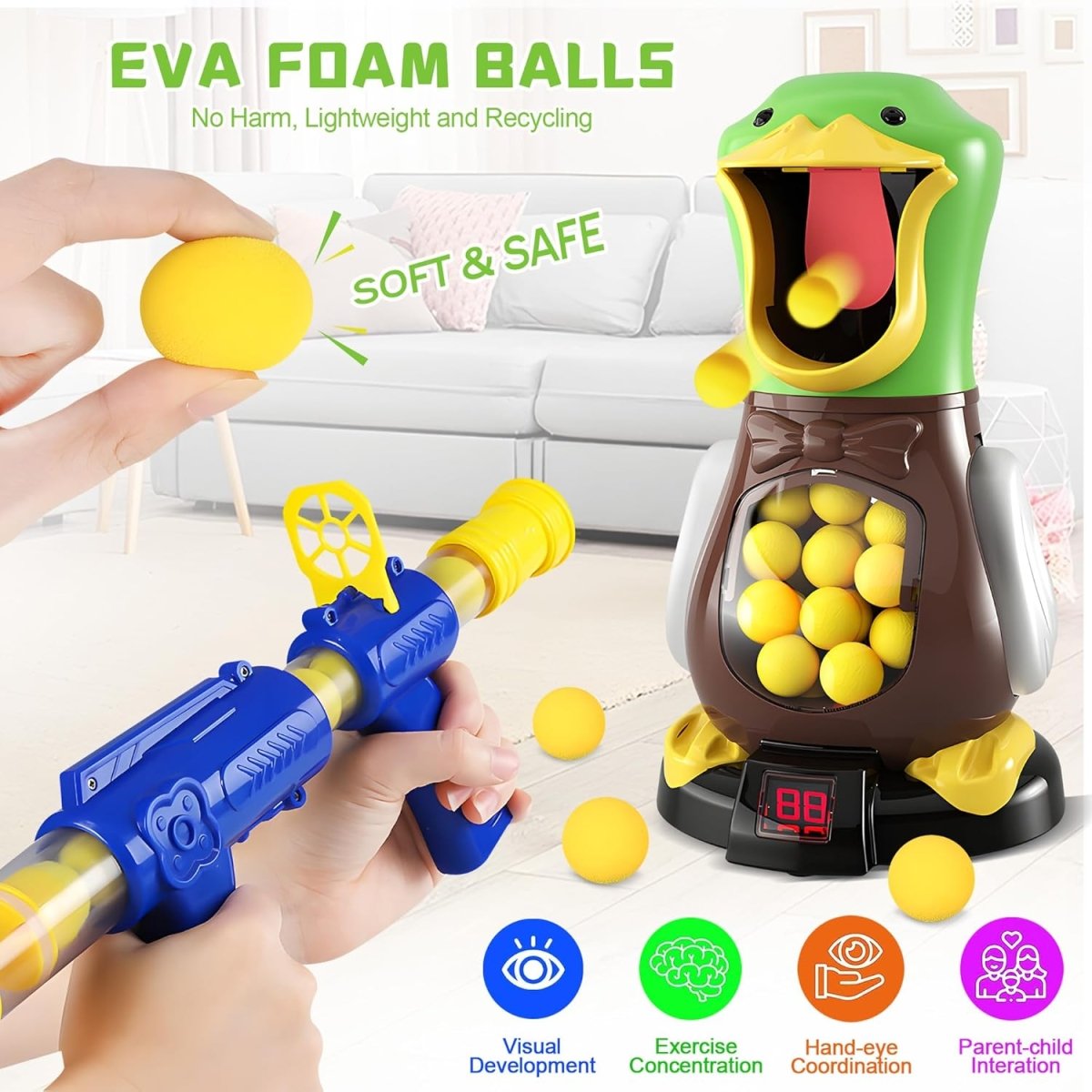 Duck Target Shooting Game with Moving Duck & LED Scoreboard