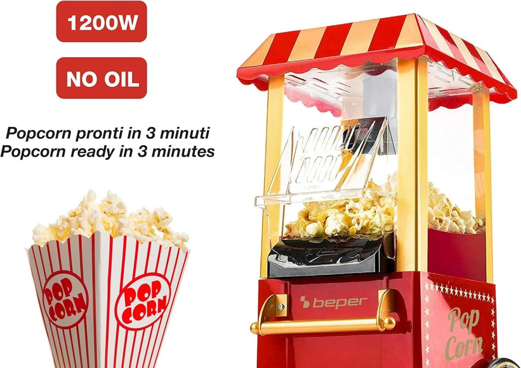 Live Cooking Vintage Style Electric Popcorn Maker Machine for Home & Family Movie Nights