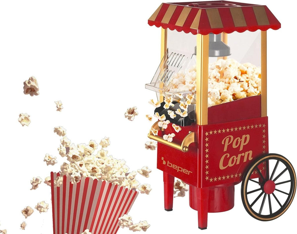Live Cooking Vintage Style Electric Popcorn Maker Machine for Home & Family Movie Nights