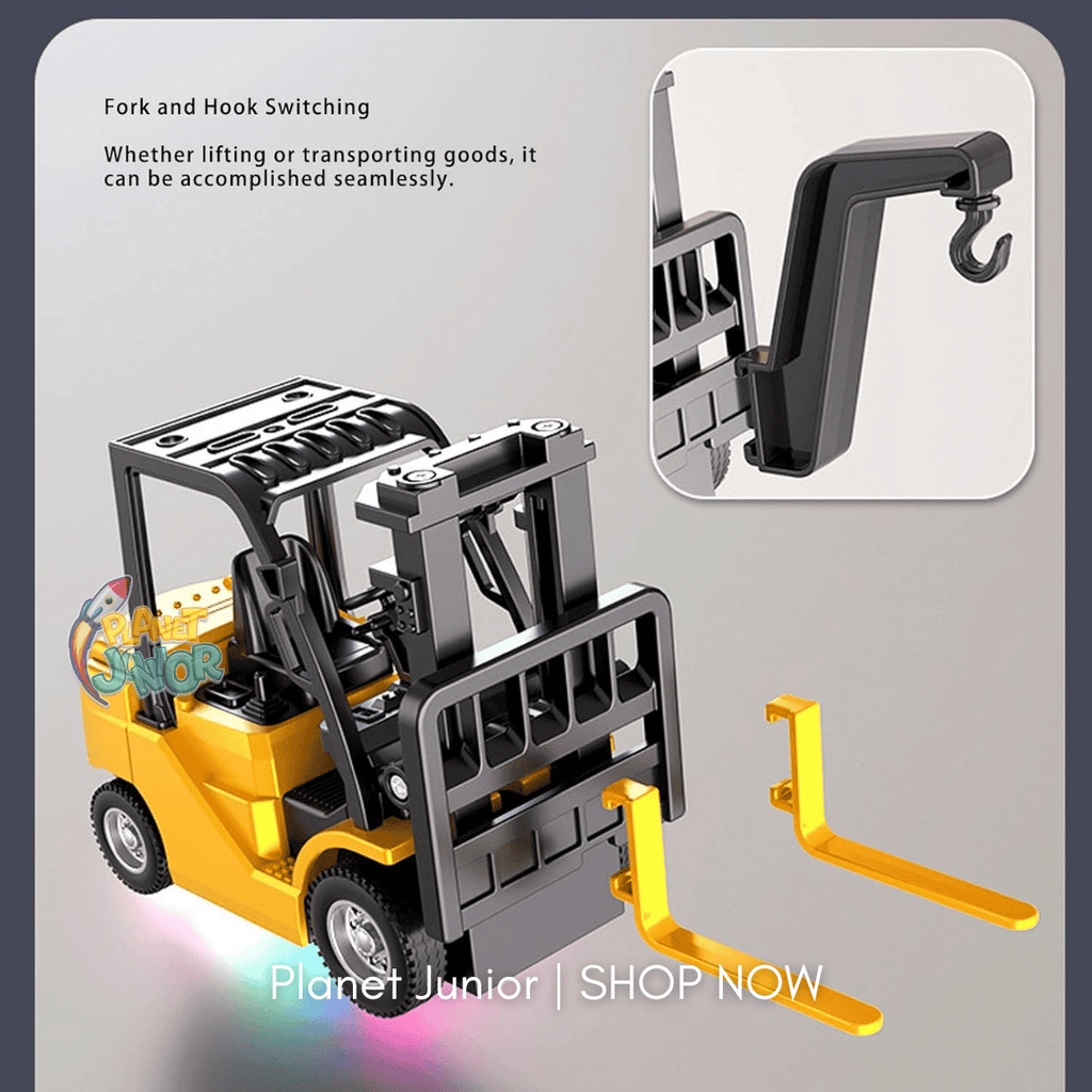 Mini RC Forklift Pro – 1:64 Alloy Remote Control Truck