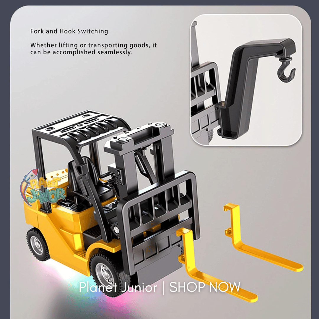 Mini RC Forklift Pro – 1:64 Alloy Remote Control Truck