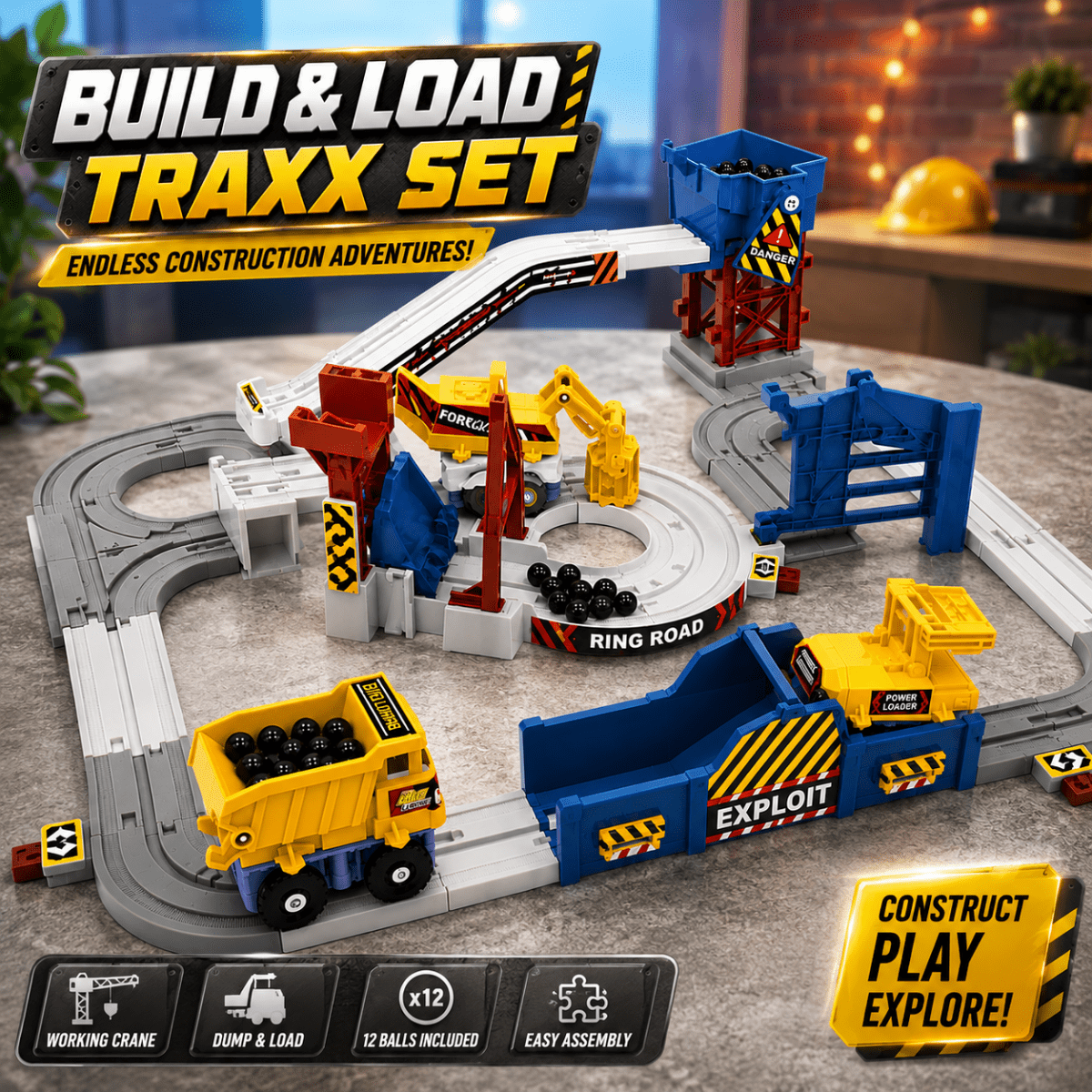 🚧 Construction Quarry Engineering Track Set
