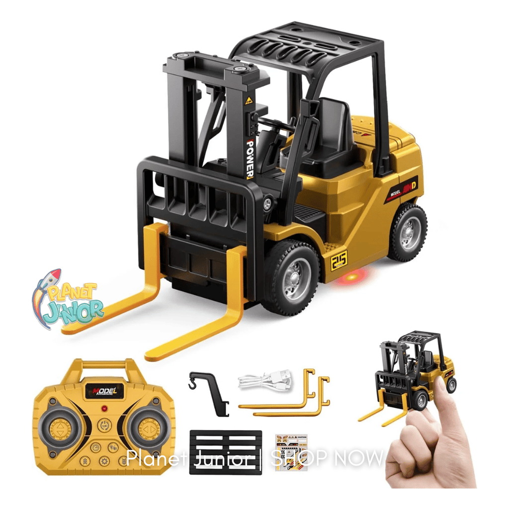 Mini RC Forklift Pro – 1:64 Alloy Remote Control Truck