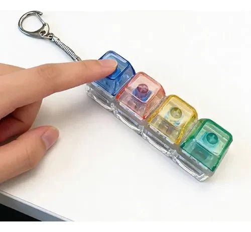 Mechanical Keyboard Clicker Keychain – LED Light & Sound Fidget Toy