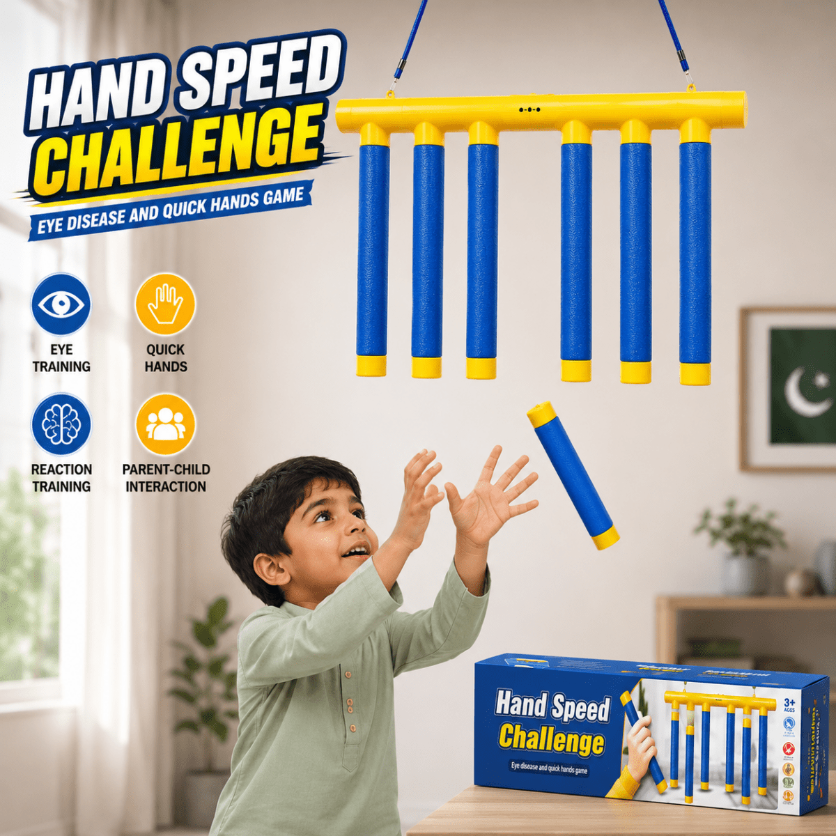 Fast Reflex Hand Speed Challenge Game – Drop Sticks Reaction Training Toy