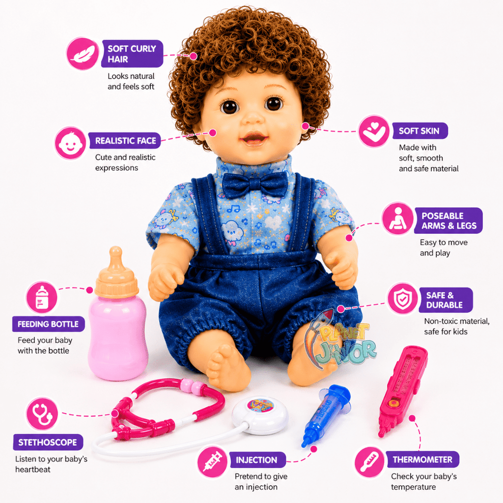 20 inch Interactive Baby Doll with Music & Doctor Playset