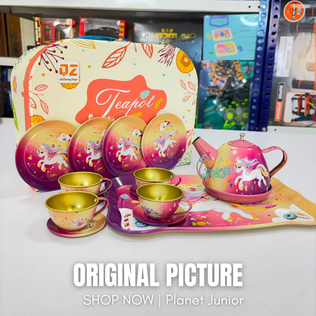Unicorn Metal Tea Party Play Set with Carry Case