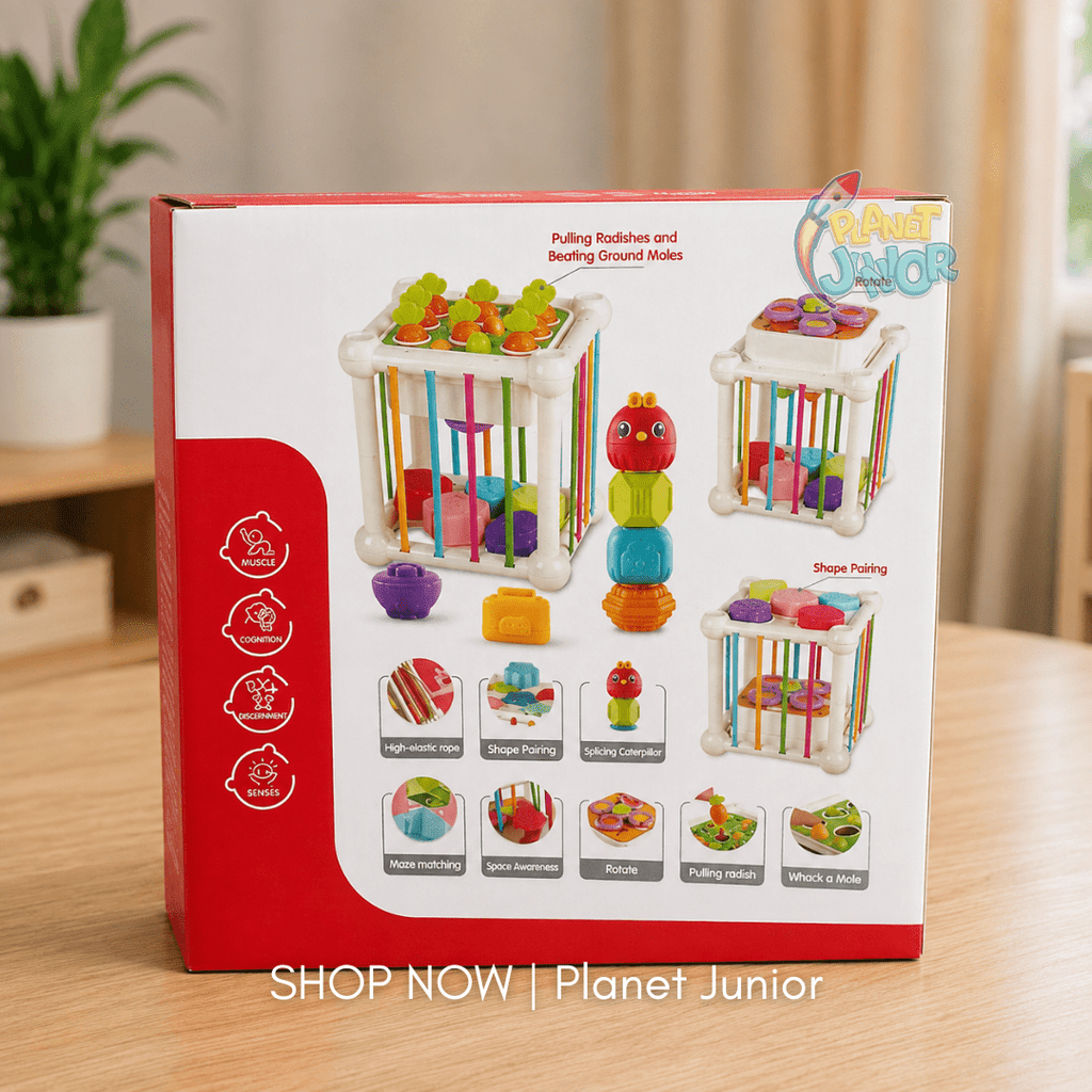 Multifunction Shape Sorting Cube – Colorful Matching & Sensory Activity Toy