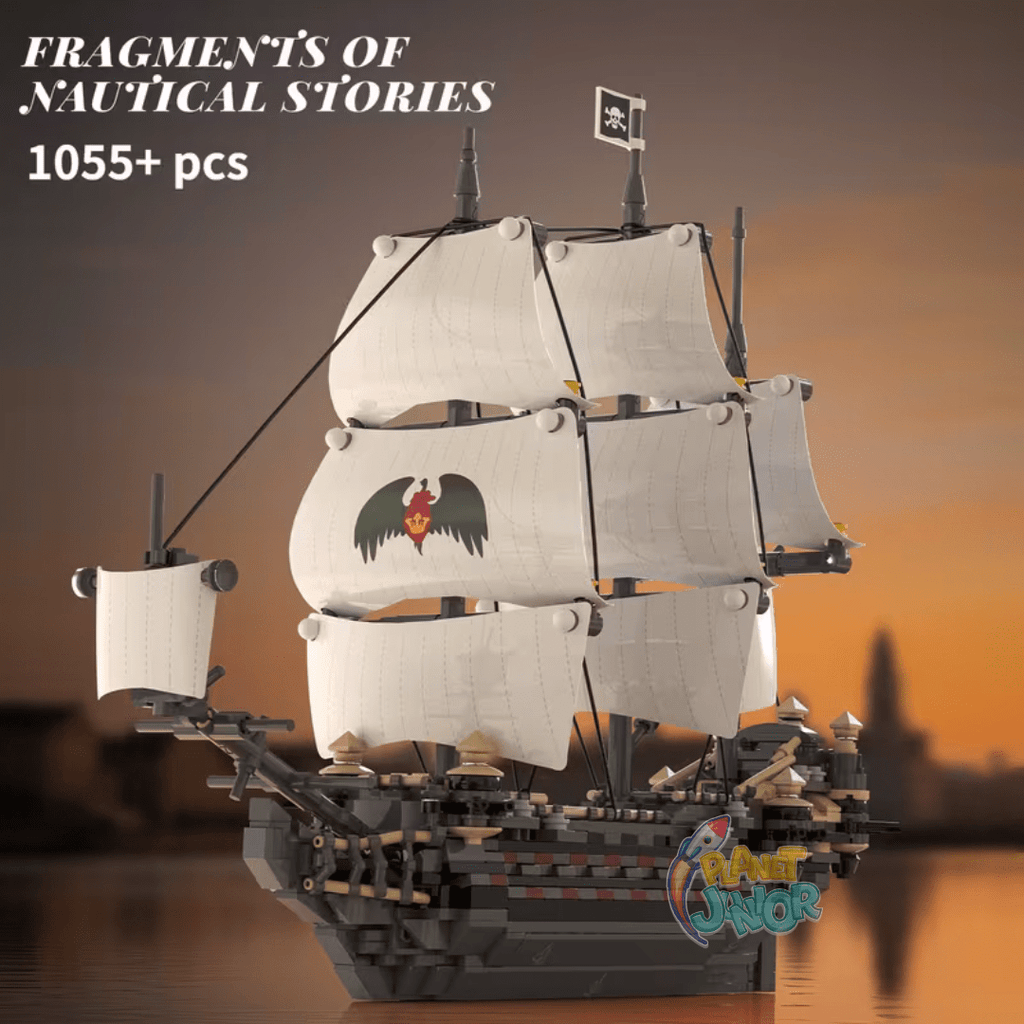 1055 PCS Ghost Pirate Ship Legos Set with Detailed Sails