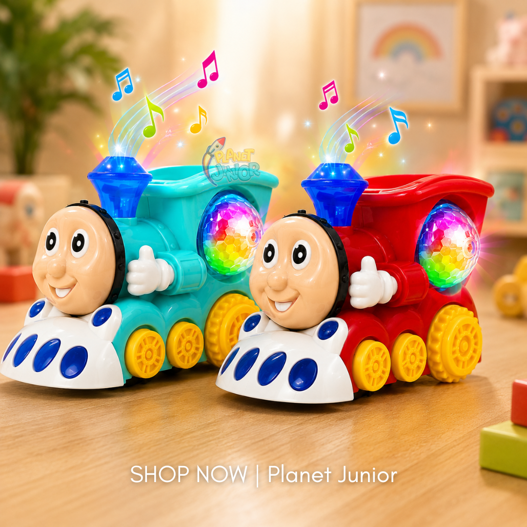 Cute Bump & Go Musical Train Toy for Kids with Lights