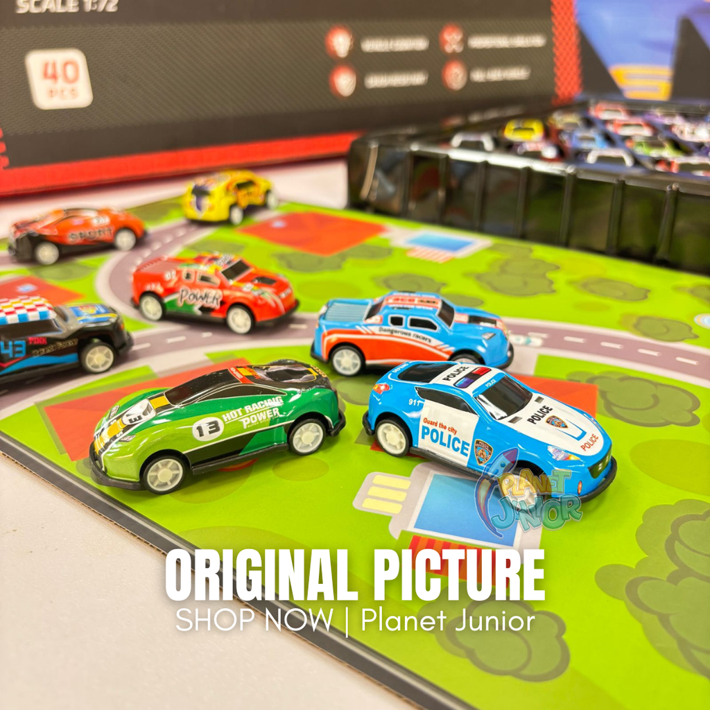 40 PCS 1:72 Alloy Model Car Collection Playset for Kids