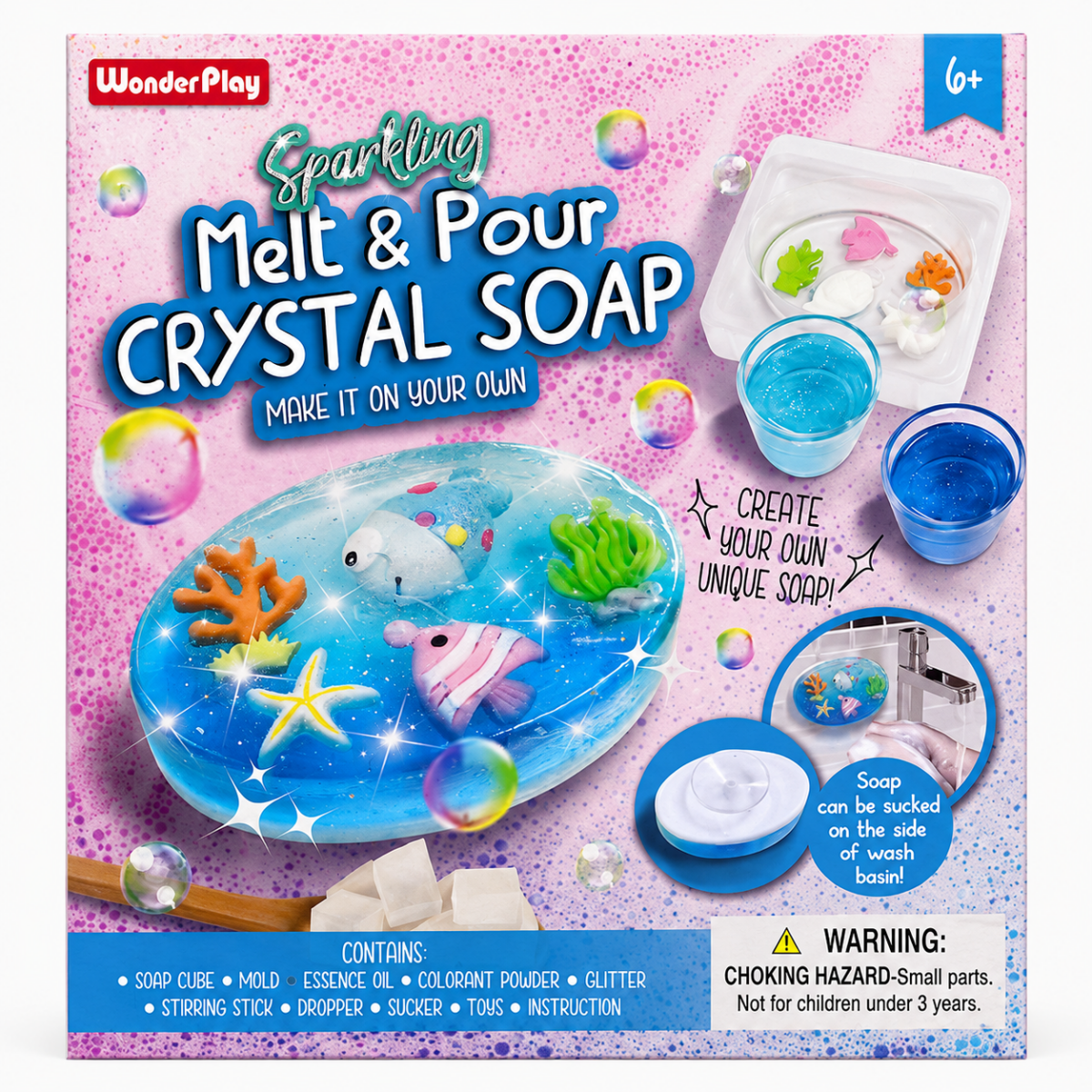 Sparkling Melt & Pour Crystal Soap Kit – Ocean Edition DIY Soap Making Set for Kids