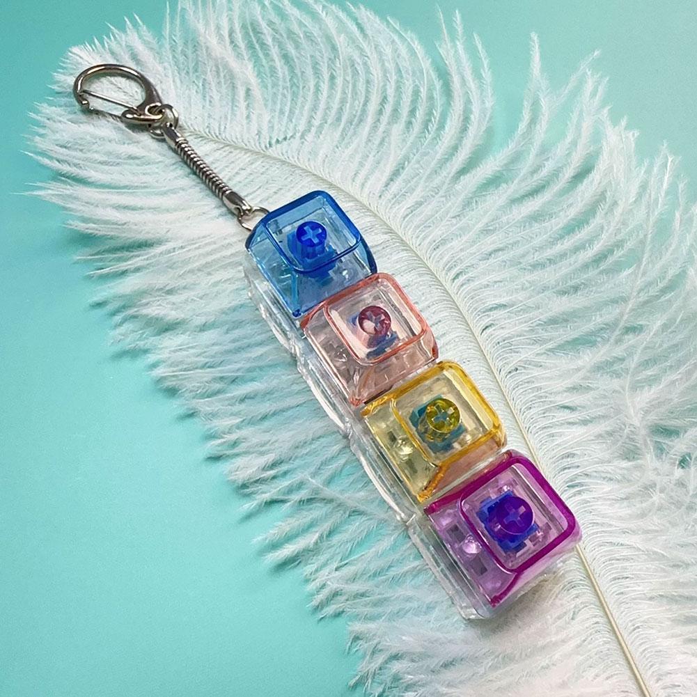Mechanical Keyboard Clicker Keychain – LED Light & Sound Fidget Toy