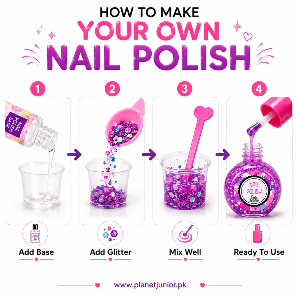 DIY Sparkling Nail Polish Making Kit for Kids