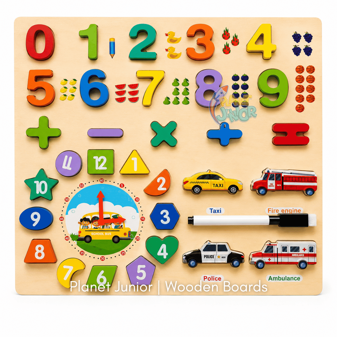 2-in-1 Montessori Wooden Learning Puzzle + Whiteboard