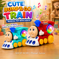 Cute Bump & Go Musical Train Toy for Kids with Lights