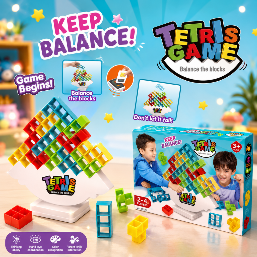Balance Tower Tetris Puzzle Game for Kids – Fun Family Stacking Challenge