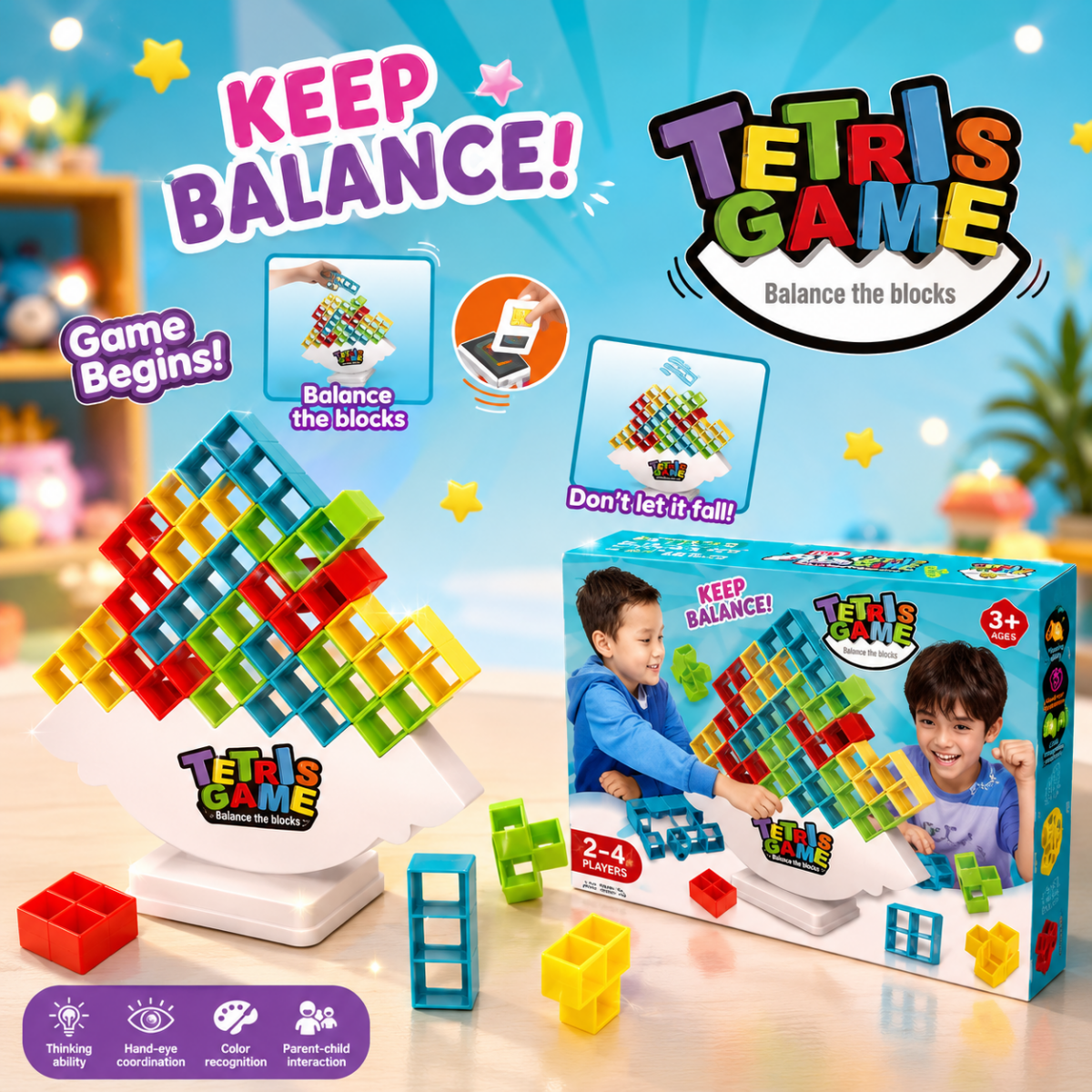 Balance Tower Tetris Puzzle Game for Kids – Fun Family Stacking Challenge