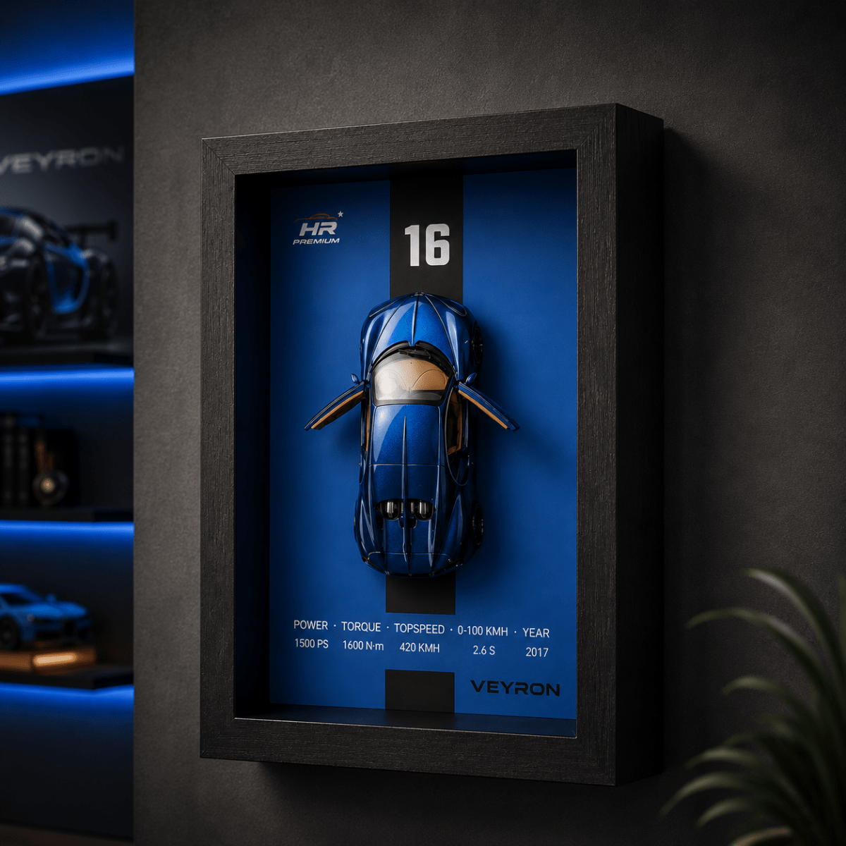 3D Display Frame 1:32 Bugatti Veyron Diecast Model