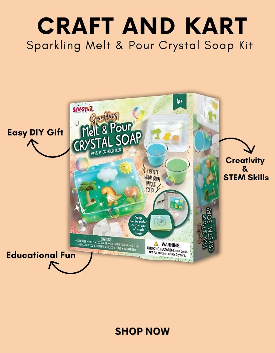 Sparkling Melt & Pour Crystal Soap Kit for Kids – DIY Soap Making Craft Set