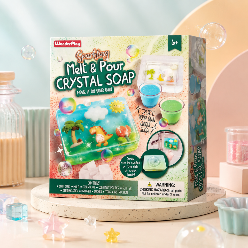 Sparkling Melt & Pour Crystal Soap Kit for Kids – DIY Soap Making Craft Set
