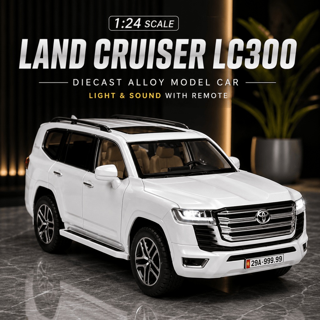 1:24 Toyota Land Cruiser LC300 Diecast Alloy Model Car – Light & Sound Edition