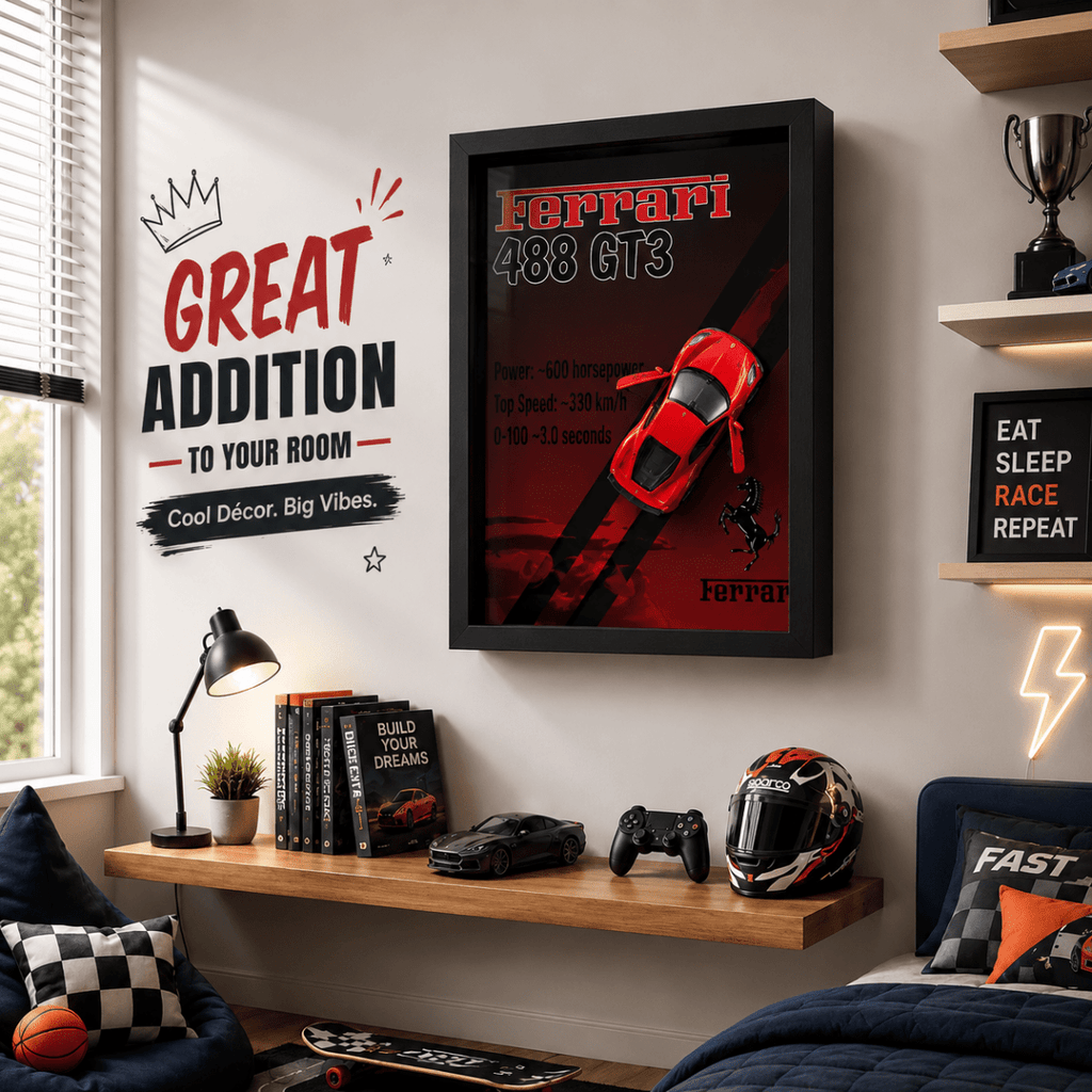 1:32 Ferrari 488 GTB 3D Framed Die-Cast Display Model