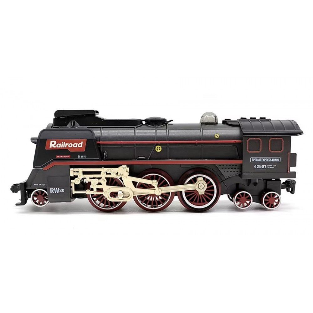 Classical Railroad R/C Steam Train Set with Real Steam, Lights & Sounds (660+ cm Track)