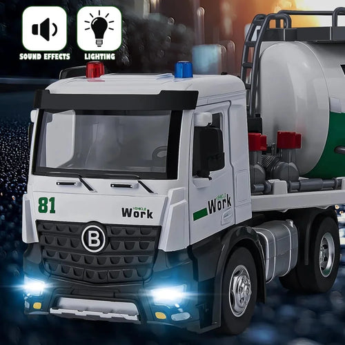 17 inch Diecast Cement Tanker Truck with Real Water Soray Function
