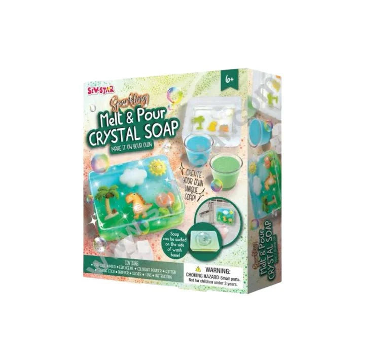 Sparkling Melt & Pour Crystal Soap Kit for Kids – DIY Soap Making Craft Set
