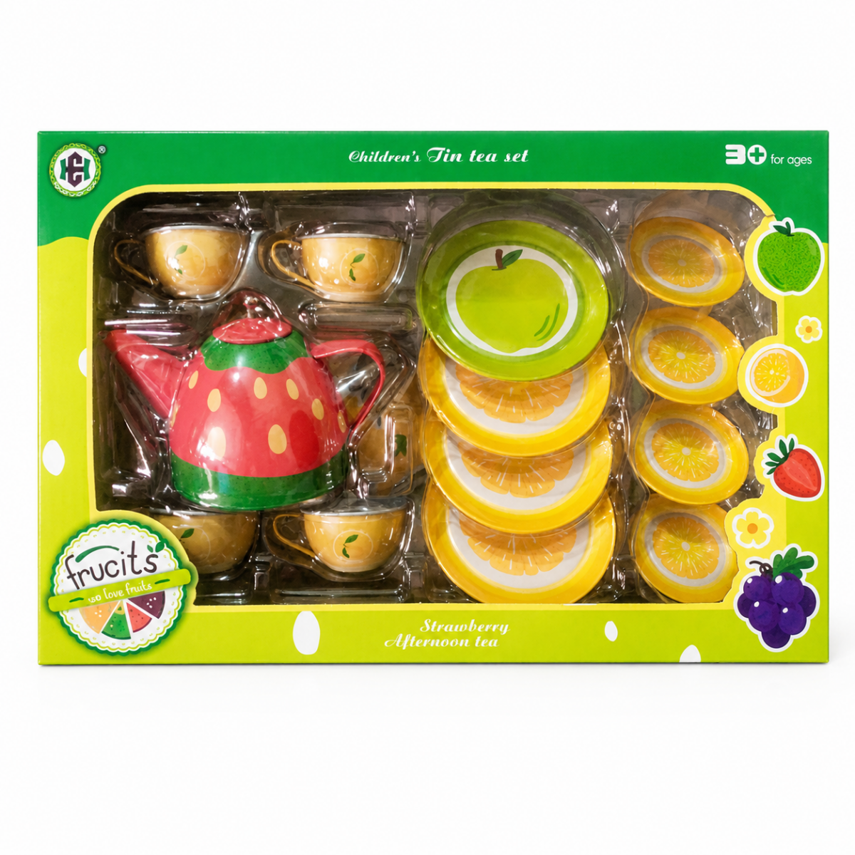 Fruity Metal Tea Set – 14 Pcs Kids Pretend Kitchen Play Set