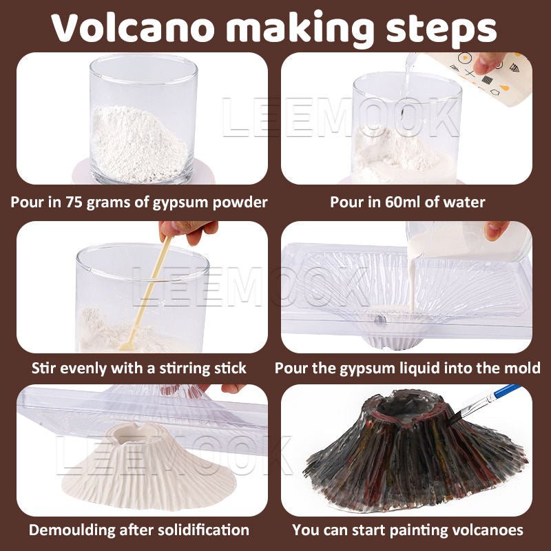DIY Volcanic Eruption Science Experiment Kit with Realistic Lava Reaction & STEM Learning Fun