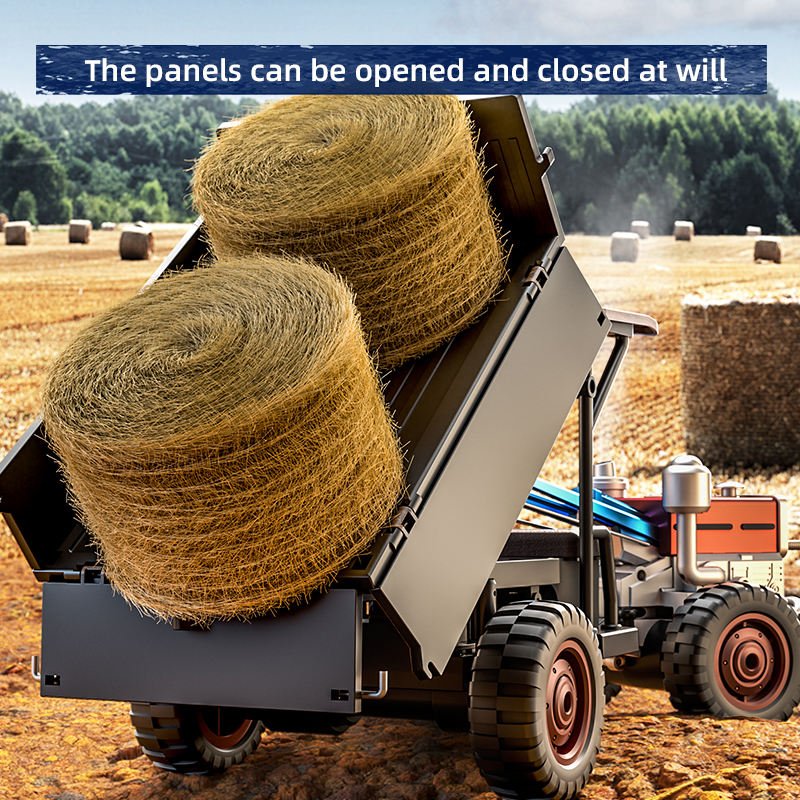 Remote-Controlled Vintage Farm Tractor with Trailer, Working Lights & Full Function Driving Action