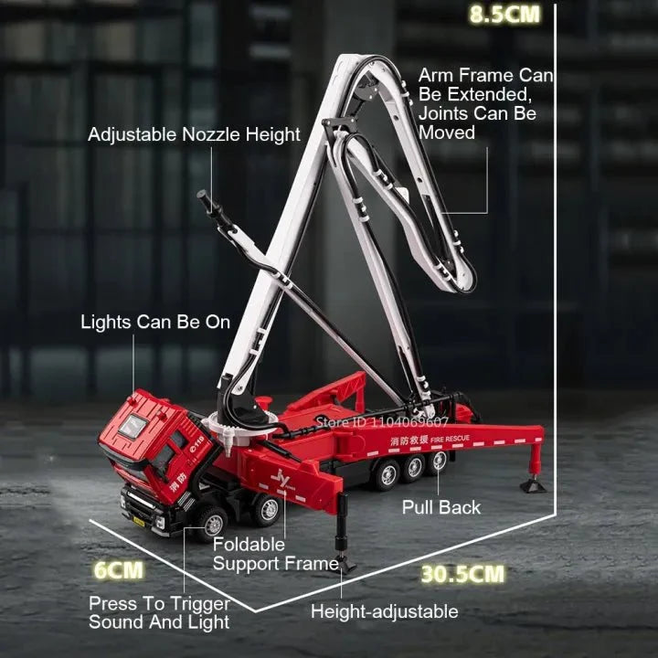 Fire Rescue Cement Pump Truck with Lights & Sound