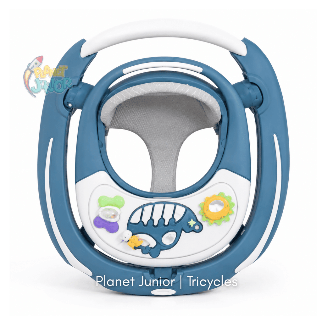👶 3-in-1 Adjustable Baby Walker with Rocking Function, Feeding Tray & Music