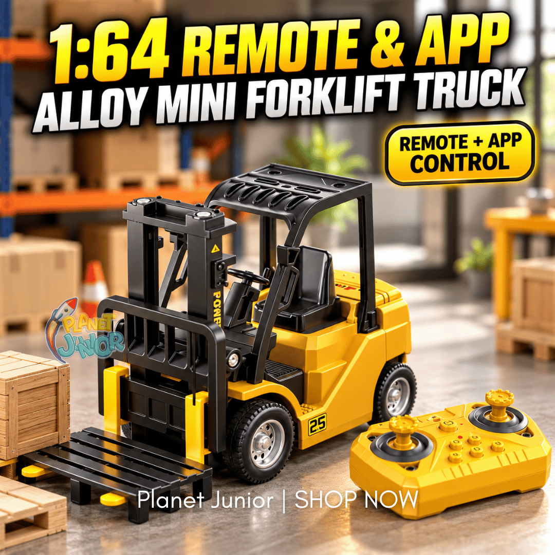 Mini RC Forklift Pro – 1:64 Alloy Remote Control Truck