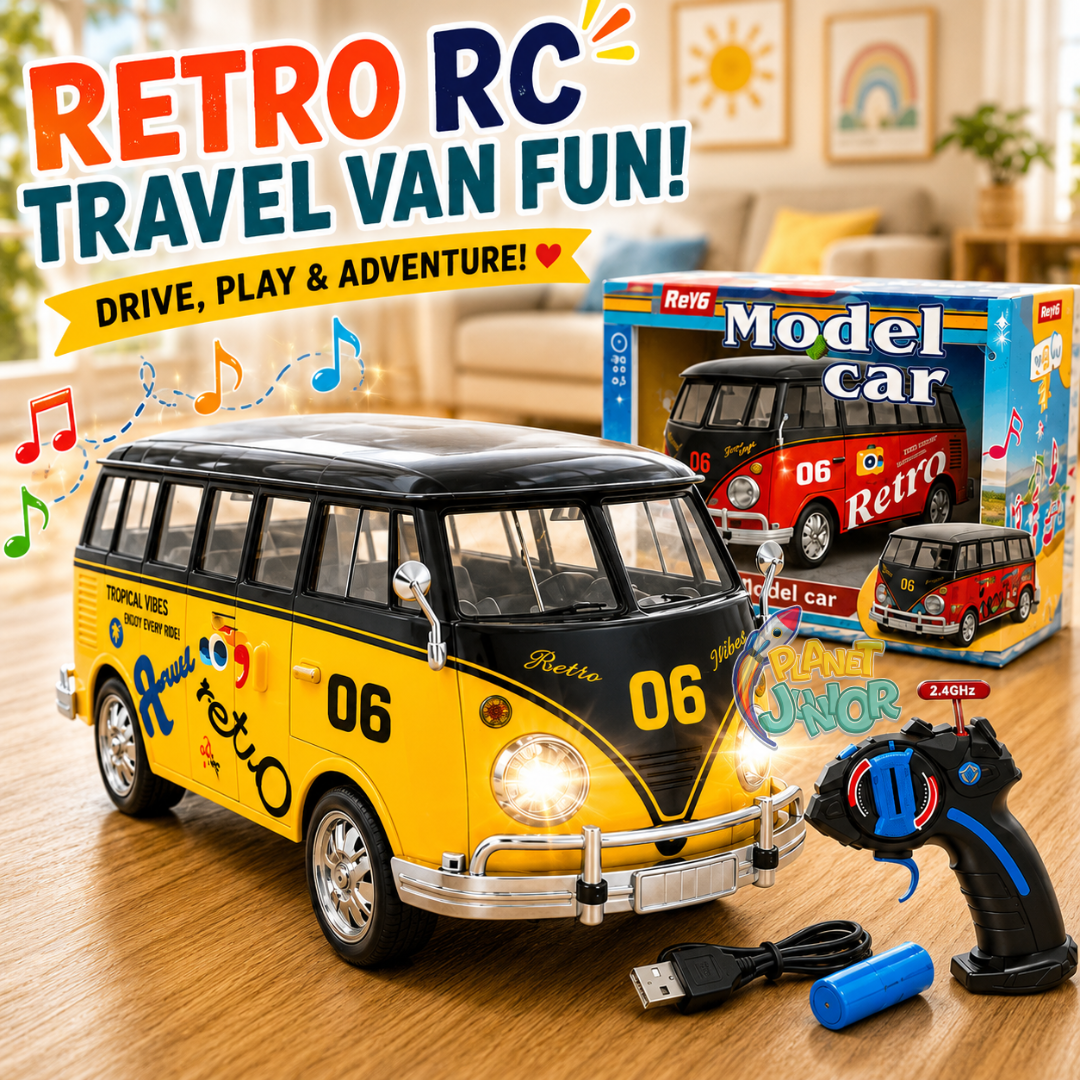 2.4GHz RC Retro Travel Van – Color Plated Light Remote Control Car