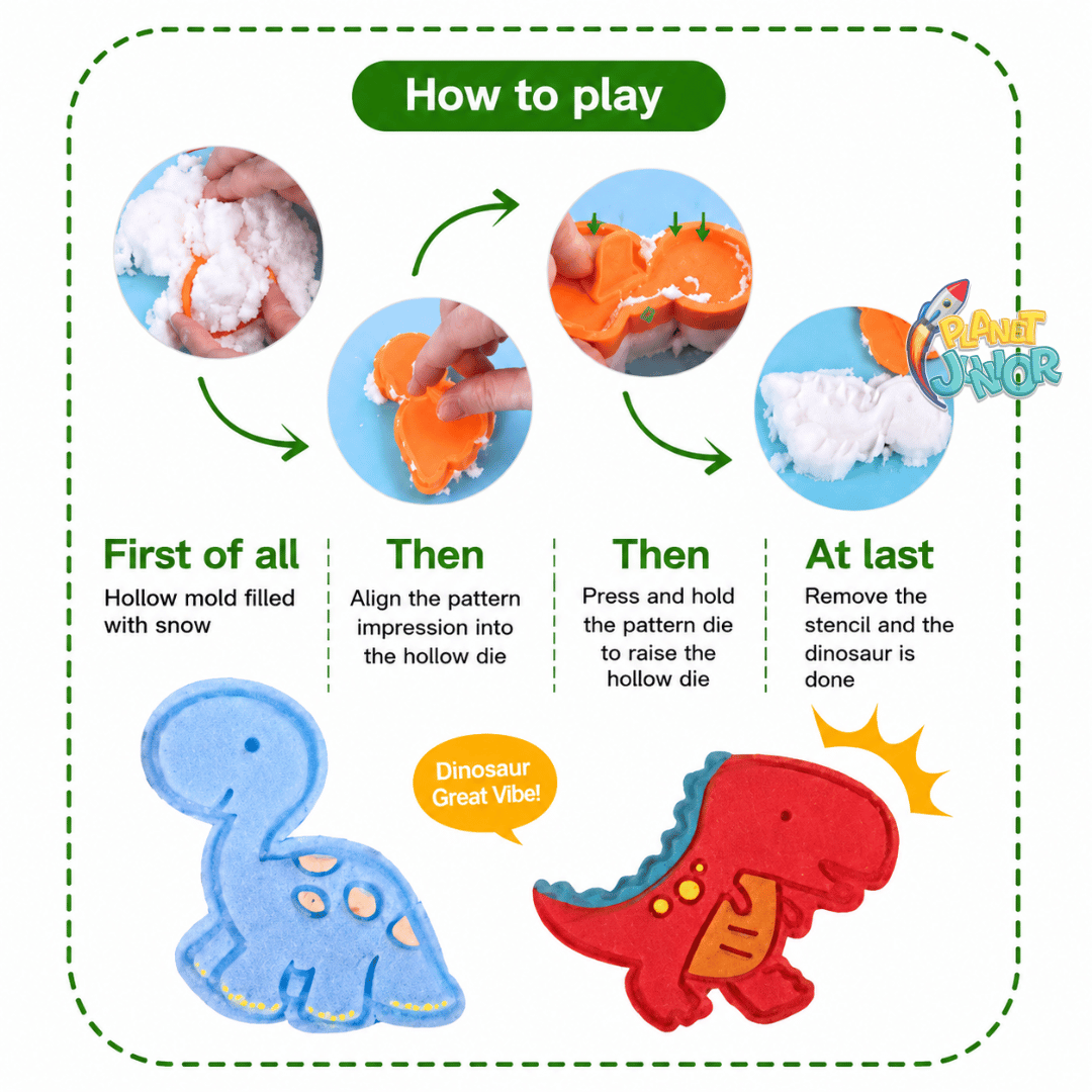 DIY Magic Sand Dinosaurs – Dinosaur-Themed Play Snow & Moulding Kit