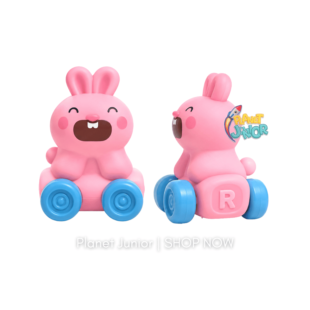 Alphabet Animal Rubber Rolling Cars Set for Early Learning & Play
