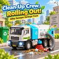 🚛 1:50 Alloy Sweeper Garbage Truck Toy – City Cleaning Vehicle with Rotating Broom, Vacuum &amp; Lights