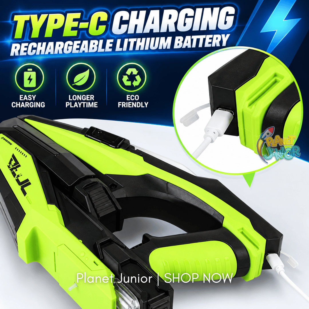 Electric LED Water Blaster Toy – Automatic Continuous Shooting, Type-C Rechargeable Water Gun
