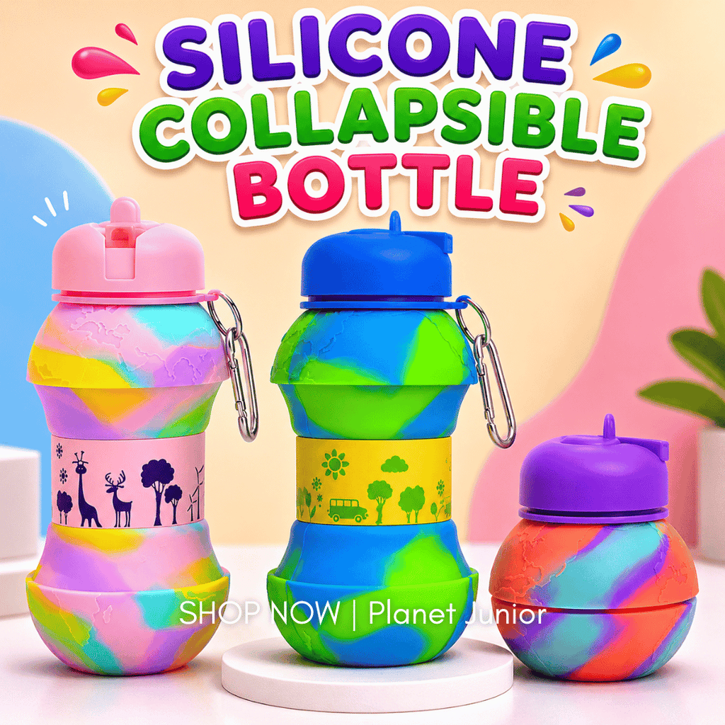 Collapsible Silicone Water Bottle for Kids – Foldable Leakproof Travel Bottle | 500–600ml