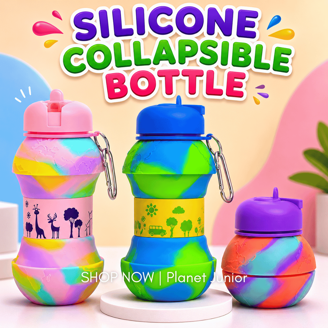 Collapsible Silicone Water Bottle for Kids – Foldable Leakproof Travel Bottle | 500–600ml