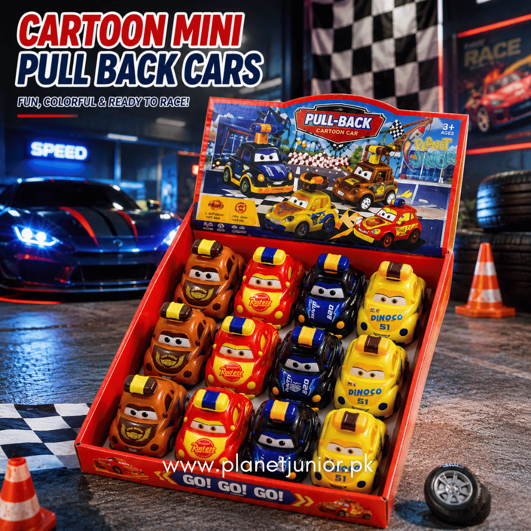 Mini Cartoon Racing Cars – Pull-Back Friction Toy Car for Kids |  1 PCs