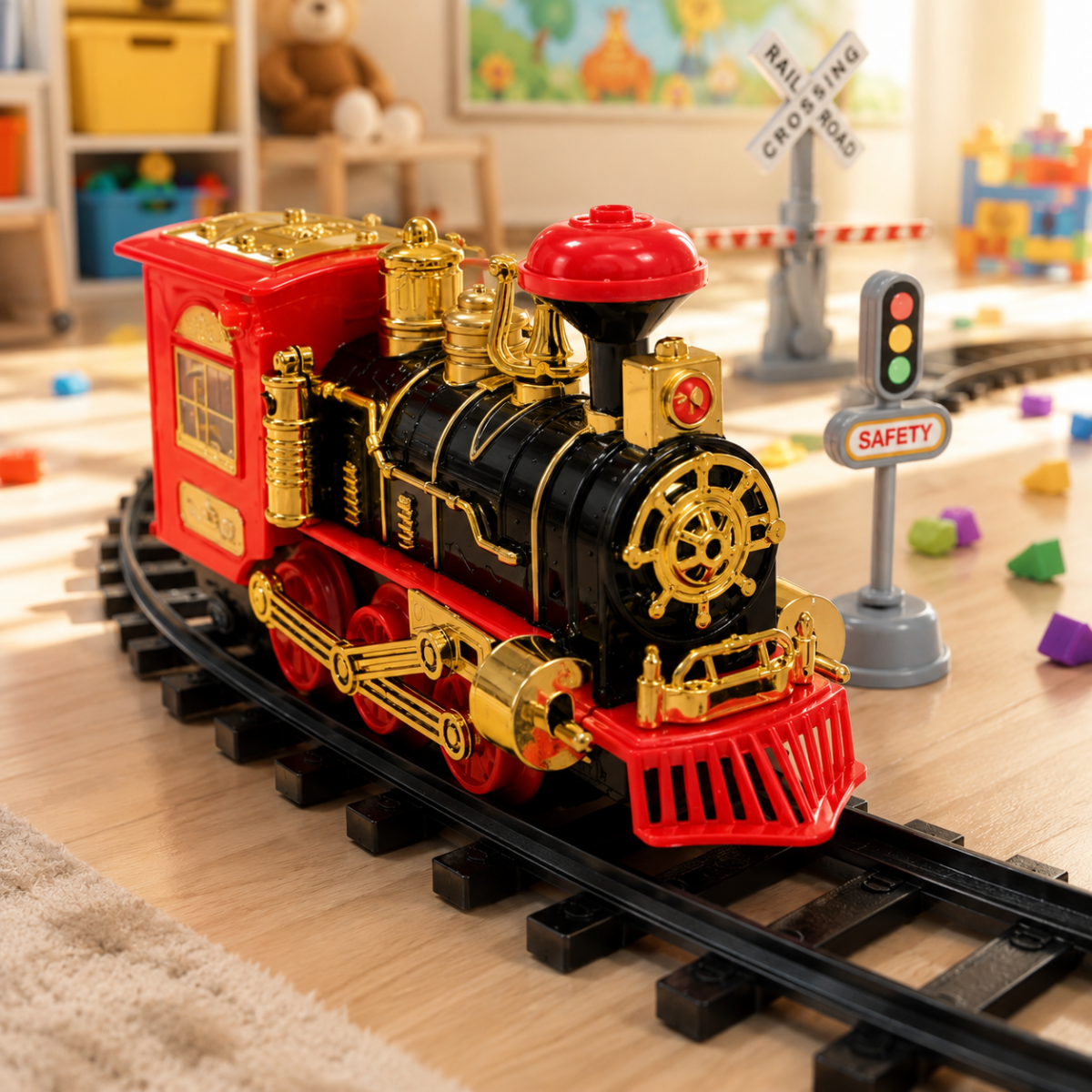 Electric Spray Train Engine – Light, Sound & Mist Steam Train