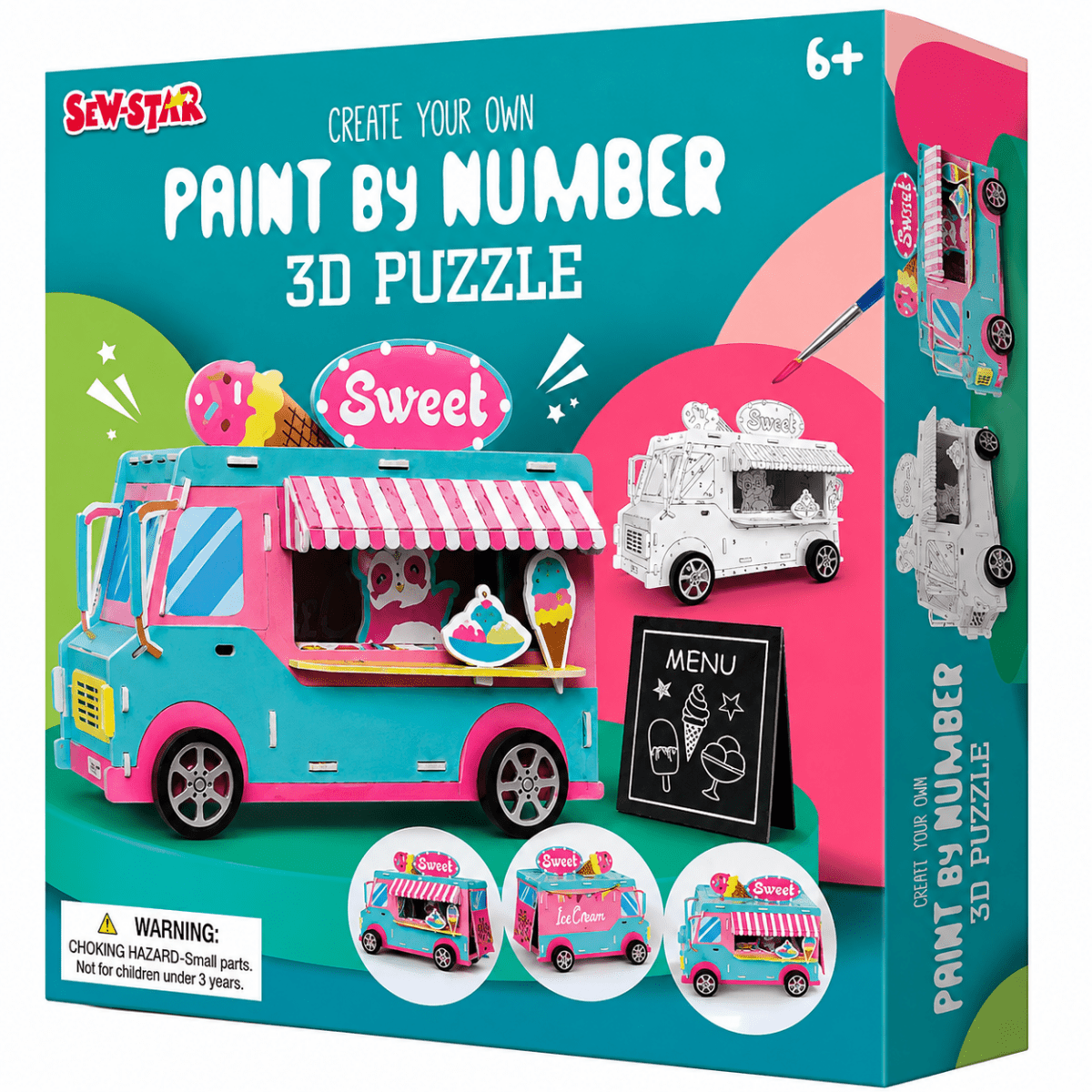 Ice Cream Truck Paint-by-Number 3D Puzzle Kit