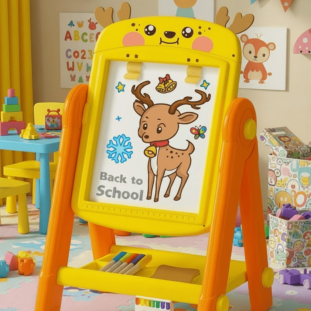 Standing Art Easel – Whiteboard & Chalkboard for Creative Kids