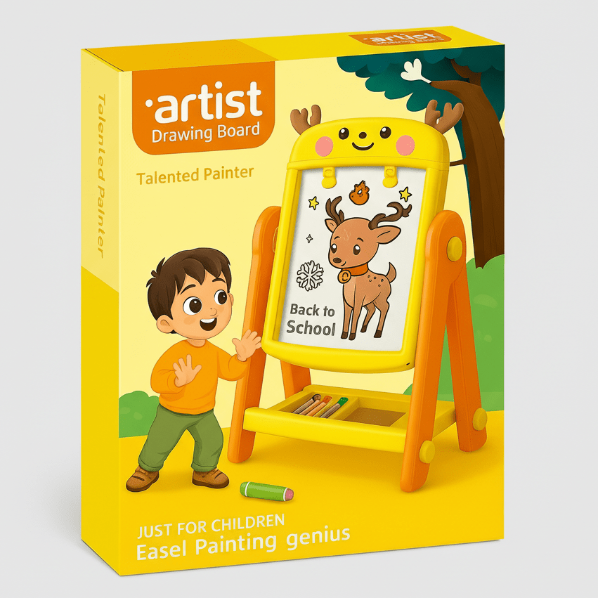 Standing Art Easel – Whiteboard & Chalkboard for Creative Kids