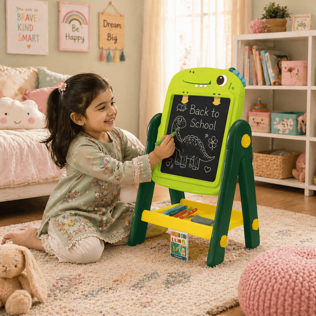 Artist Kids Dino Drawing Easel Board – Double-Sided Creative Learning Station