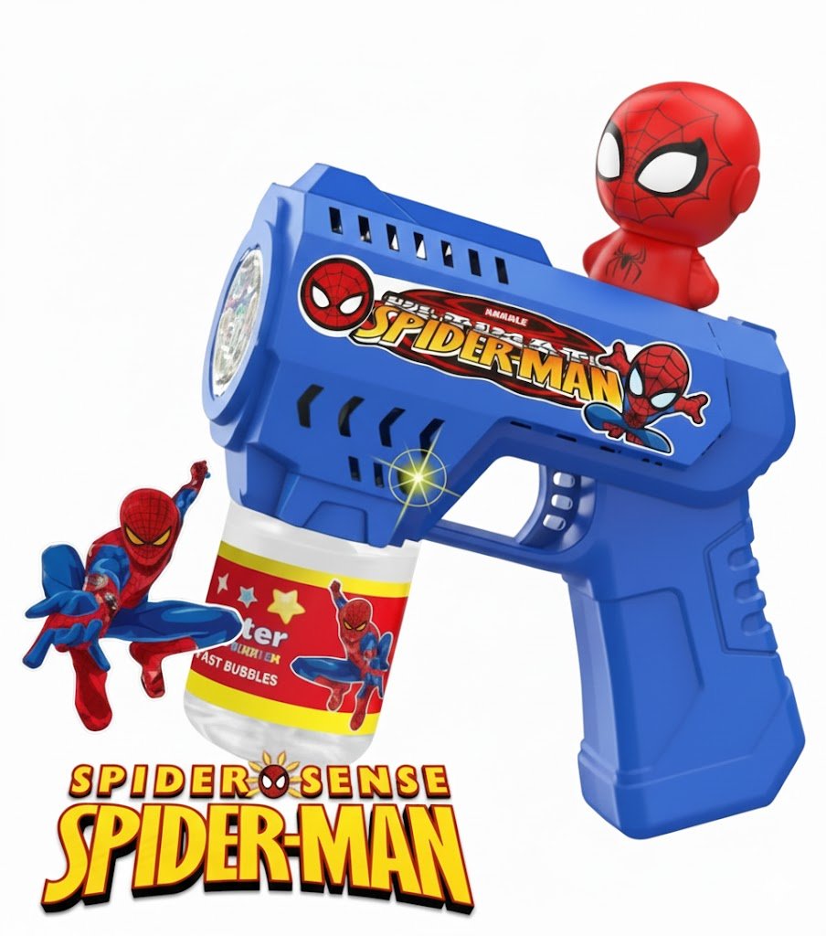 Automatic Light-Up Spider Hero Bubble Blaster for Kids